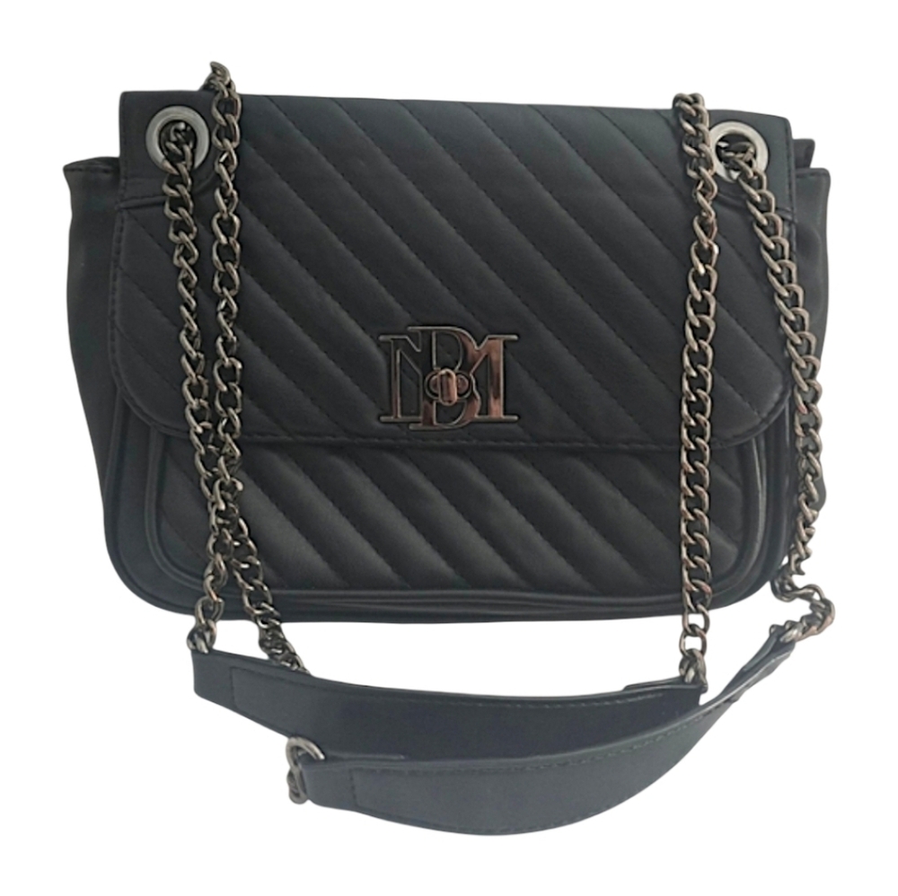 Badgley Mischka Quilted Turn Lock Crossbody Shoulder‎ Bag Vegan